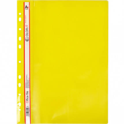 Швидкозшивач із перфорацією А4 "C" пластиковий жовтий KNZ, фото 1