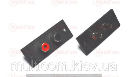 01-02-091. Термінал на 2 гнізда RCA, монтажний, на прямокутній панелі