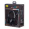 Ігрові навушники геймерські накладні навушники стерео з мікрофоном і підсвіткою BASEUS GAMO 3D D05 Чорні, фото 10