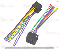 01-17-003. Роз'єм автомагнітоли ISO (гніздо) здвоєний, CCA, з кабелем 20см