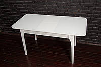 Стол обеденный раскладной Микс мебель Фиеста стекло белый