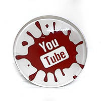 Тримач (попсокет) для телефону YouTube клякса біло-червоний