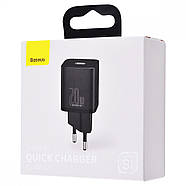 Блок живлення для швидкої зарядки Type-C BASEUS 20W PD3.0 QC3.0 Super Silicone PD Charger МЗП (чорний), фото 10