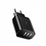 Блок живлення на 3 USB BASEUS 3.4 А з дисплеєм СЗУ МЗП Mirror Traveler Intelligent Digital Display (чорний), фото 5