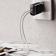 Блок живлення на 3 USB BASEUS 3.4 А з дисплеєм СЗУ МЗП Mirror Traveler Intelligent Digital Display (чорний), фото 6
