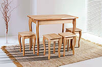 Комплект кухонний стіл + 4 табурета Микс мебель Смарт бук світлий