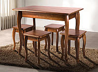 Комплект кухонний стіл + 4 табурета Микс мебель Смарт темний горіх