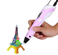 3D Ручка для Детей с LCD дисплеем Розовая 3D Pen Набор для творчества 3д ручка