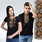 Чорна чоловіча вишита футболка у сучасному стилі «Отаманська (золота вишивка)», фото 4