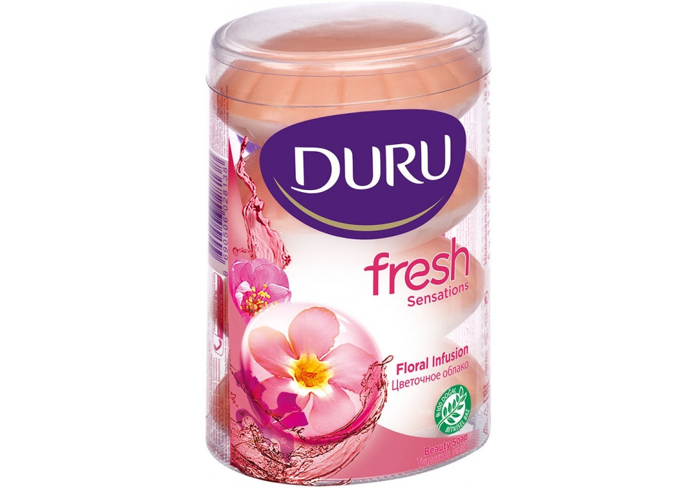 Туалетное мыло Duru Fresh Sensations 4 х 115 г цветочная облако (стакан) - фото 1 - id-p1400130742