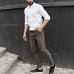 Костюм сорочка біла + штани коричневі чоловічі BW 5288711