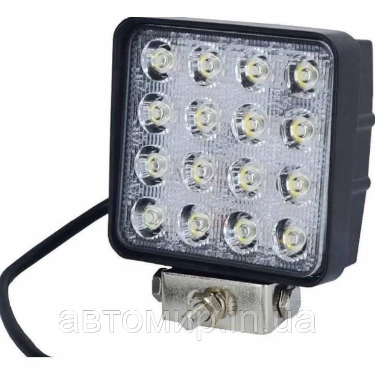 LED фара 12-24 Вольт. Світлодіодна лэд фара на 16 діодів квадрат ALLLIGHT 19T-48W 16 CHIP CREE SPOT 9-30V