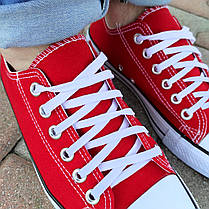 44 р Червоні чоловічі кеди конверси на білій підошві converse літні тканинні кросівки, фото 4