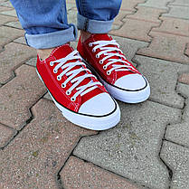 44 р Червоні чоловічі кеди конверси на білій підошві converse літні тканинні кросівки, фото 6