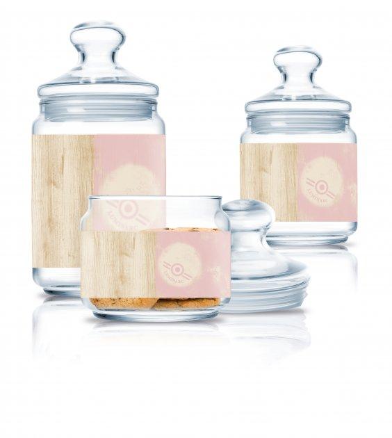 Набір банок для зберігання LUMINARC Nordic Hevea Pink 3 шт Колір прозорий з малюнком 3356q