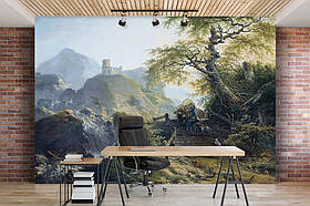 Фото шпалери з дерева на стіну 254 x 184 см Пейзаж - Дорожня переправа в фортецю (13302P4)+клей