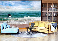 3D Флизелиновые фото обои в интерьере 254 x 184 см Морской пляж (13034V4)+клей
