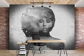 Флізелінові абстрактні фото шпалери 254 x 184 см Дівчина в чорно-білому світі (13288V4)+клей