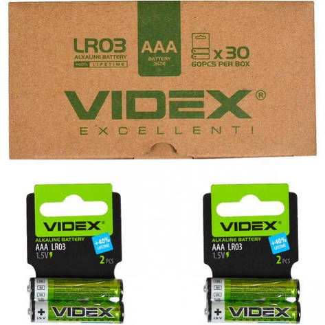 Батарейка Videx LR03/AAA 2pcs SHRINK CARD V-000024, фото 2