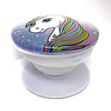 Тримач (попсокет) для телефону райдужний Єдиноріг, фото 2