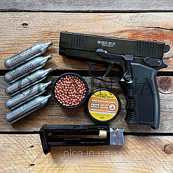 Пневматичний пістолет Voltran Ekol ES 55 + 5 CO2 SaS + 400 BB 4.5 мм (125 м/с)