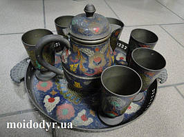 Мідний сервіз розписний.