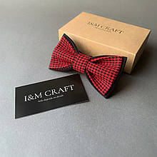 Краватка-метелик I & M Craft зворотньої форми гусяча лапка червоно-чорна (0102004037)
