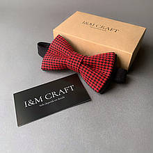Краватка-метелик I&M Craft гусяча лапка червоно-чорна (0102004036)
