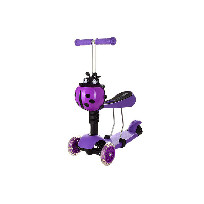 Дитячий самокат триколісний беговел толокар 3 в 1 Maxi Scooter JR 3-016 Violet