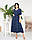 Плаття в горох із розрізом, мідідовжина. арт 423, колір шавлії, фото 6