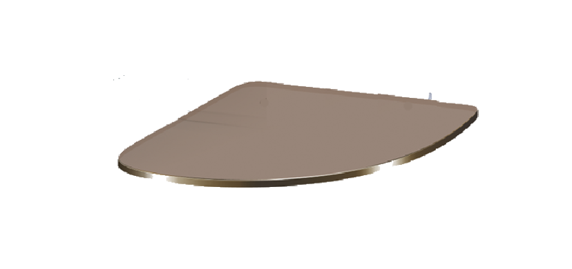 Полиця скляна настінна навісна кутова радіусна COMMUS PL20 URB(300x300х6)