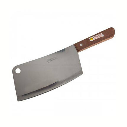Кухонний ніж-сокирка Kiwi-Brand з дерев'яною ручкою 26 см, фото 2