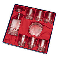 Набір кришталевого посуду для віскі в подарунковій упаковці з тканиною, 8 од. (6280/4)