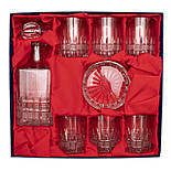 Набір кришталевого посуду для віскі в подарунковій упаковці з тканиною, 8 од. (6280/4), фото 2