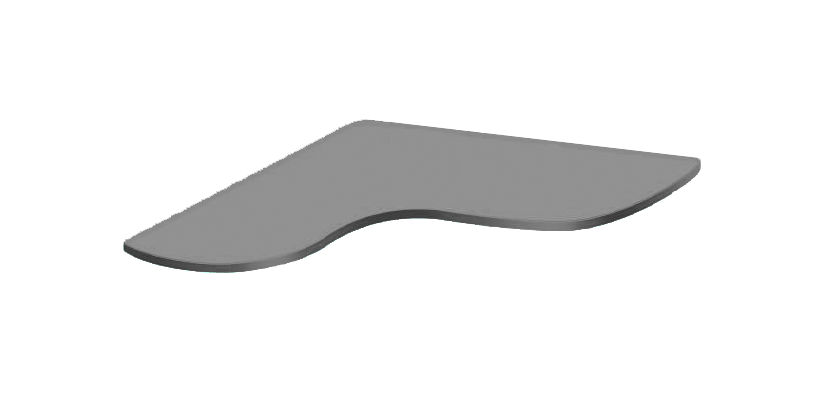 Скляна поличка в ванну настінна навісна кутова фігурна COMMUS PL21 UFG(350x350х6)