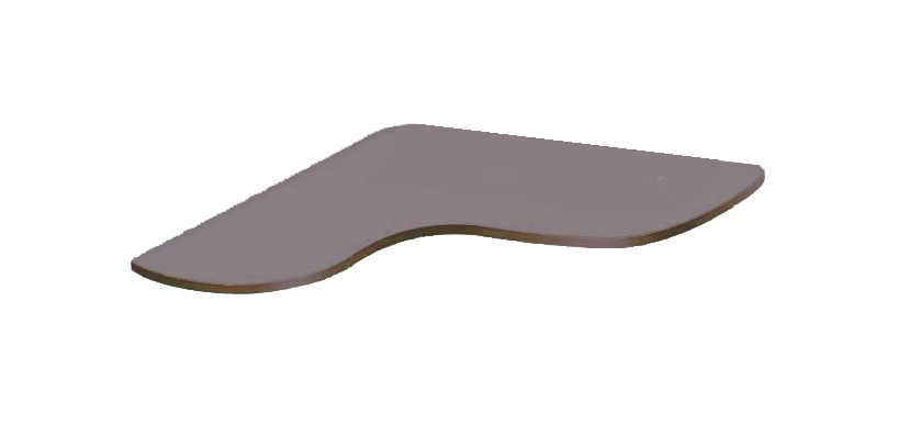 Полиця скляна настінна навісна кутова фігурна COMMUS PL21 UFB(350x350х6)