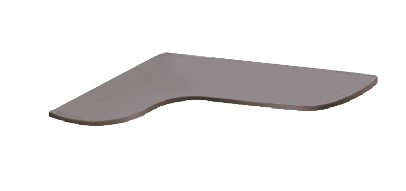 Кутова скляна полиця PL21 UFB 8мм (450x350)