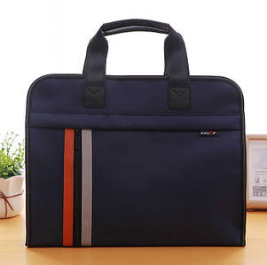 Темно-синя сумка А4 із щільної тканини для документів код товару 10935