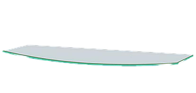 Поличка скляна навісна радіусна Commus PL6 RC (180х440х6мм)