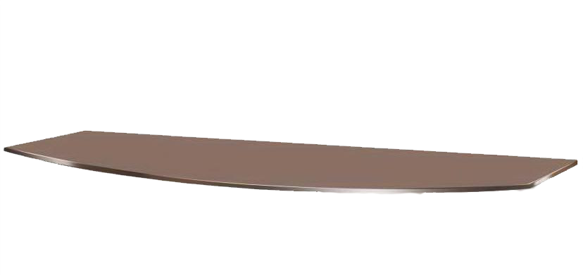 Полиця зі скла настінна навісна радіусна Commus PL5 RB (360х440х8мм)