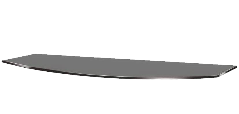 Поличка скло настінна навісна радіусна Commus PL7 RG (210х600х8мм)
