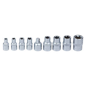 Набір насадок Torx (4шт 1/4" 4шт 3/8") з перехідником на планці 9шт CrV SIGMA (6086541), фото 2