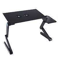Столик трансформер для ноутбука Портативный с вентилятором Laptop Table T8 подставка стол с кулером складной