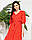 Плаття в горох із розрізом, мідідовжина. арт 423, колір червоний, фото 2