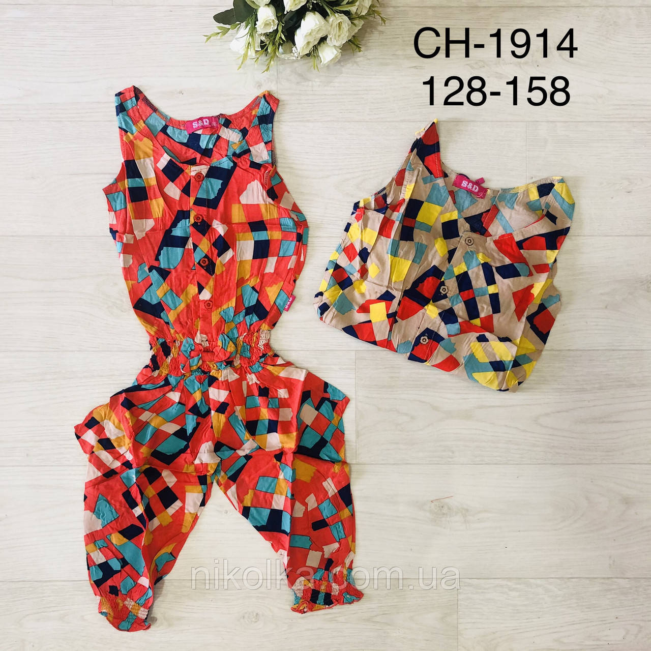 Комбінезони для дівчаток оптом, S&D, 128-158 рр., арт. CY-1914, фото 1