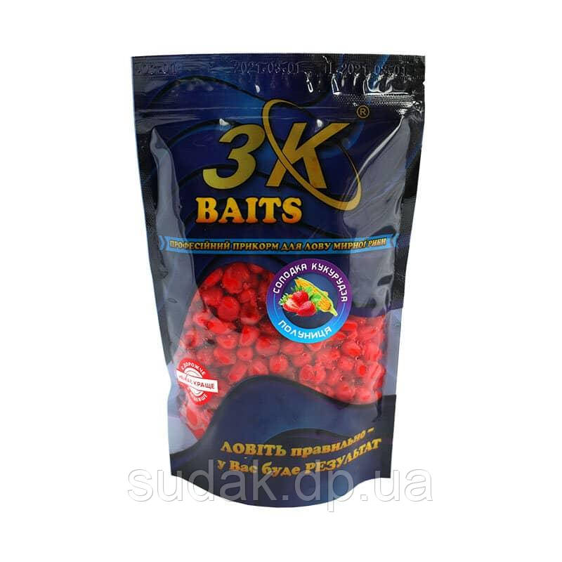 Прикорм 3K Baits Солодка кукурудза, 400 г полуниця