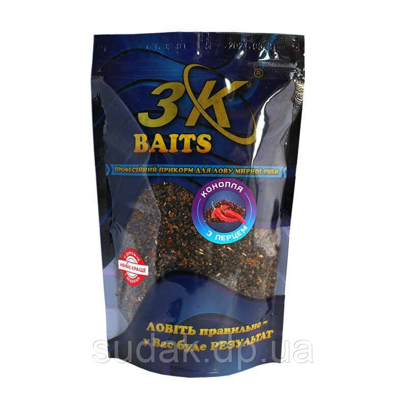 Прикорм 3K Baits Конопля натуральна 400 г з перцем