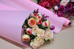 Калька/плівка пакувальна матова для квітів 70 см*10 м Яскраво-рожева