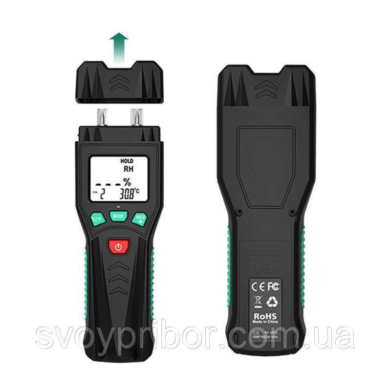 Вологомір деревини і будматеріалів голчастий FY886 2в1 (RH: 0 - 60%, temp: -10 - 50,0 °C), фото 1