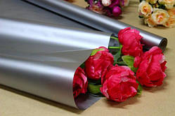 Калька/плівка пакувальна матова для квітів 70 см*10 м Срібло